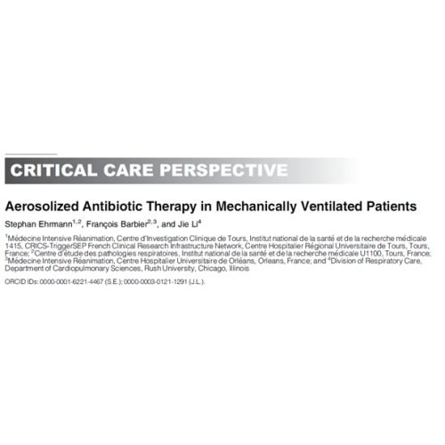 Aerosolized Antibiotic Therapy in Mechanically Ventilated Patients